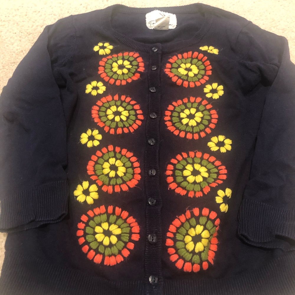 Anthropologie navy blue yarn sweater